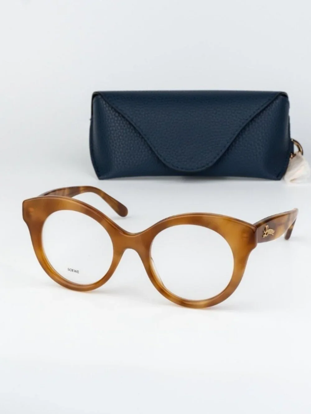 Loewe CURVY Women Eyeglasses Havana Round LW50074I 053 NEW AUTHENTIC